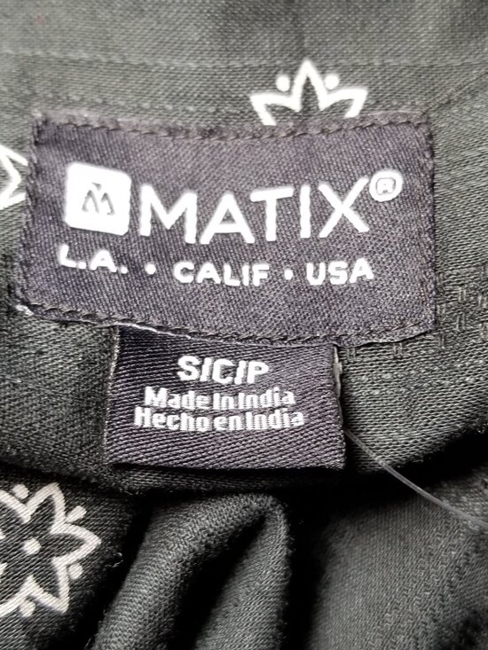 Matrix Men Small Button Up Short Sleeve Shirt Black Bandana Paisley Casual NWT - Picture 5 of 6